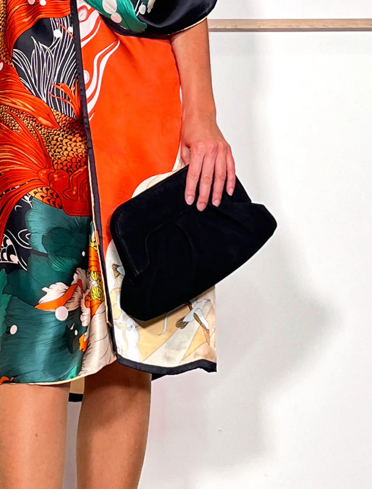 Bolso fruncido ideal negro
