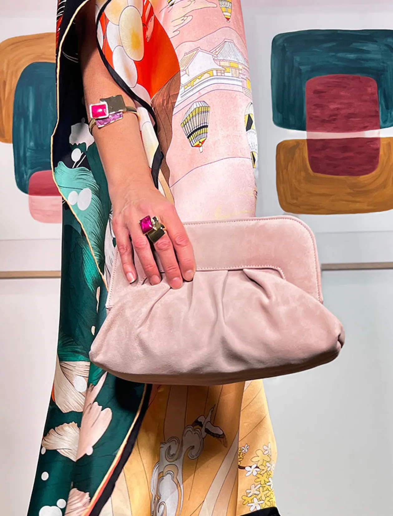 Bolso fruncido ideal nude