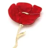 Broche flor nacar rojo