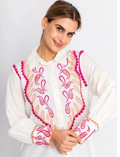 Camisa bordada muy diferente buganvilla