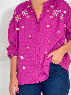 Camisa bordados buganvilla