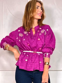 Camisa bordados buganvilla