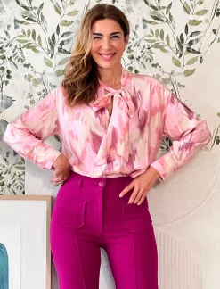 Camisa de viscosa Alejandra rosa