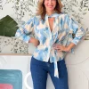 Camisa de viscosa Alejandra celeste