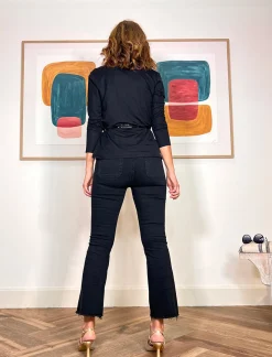 Camisa de viscosa para todo negro