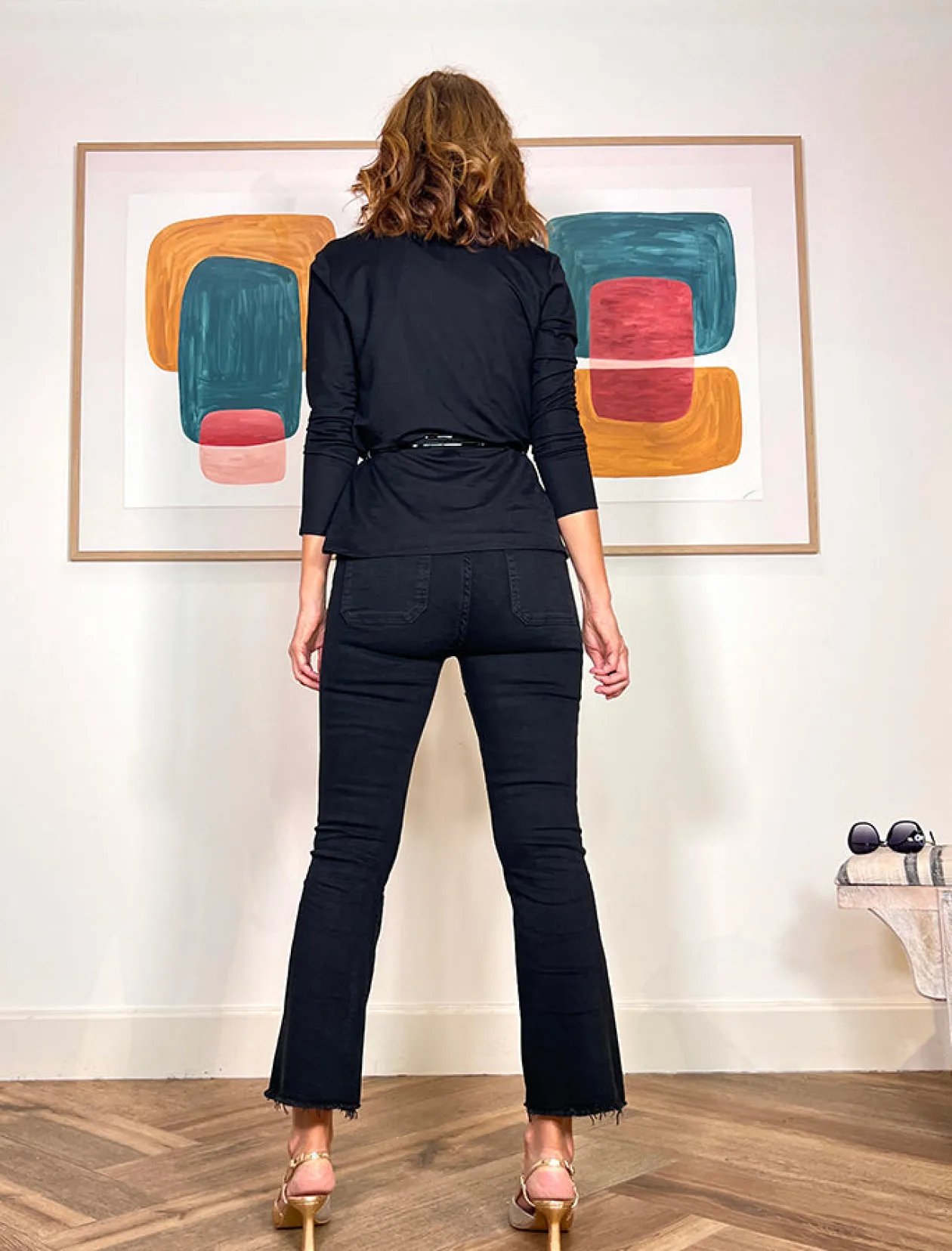 Camisa de viscosa para todo negro