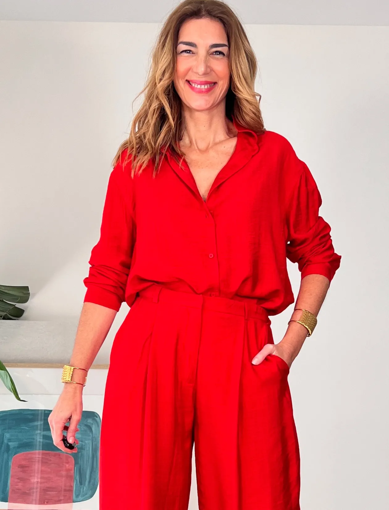Camisa de viscosa Siloly rojo