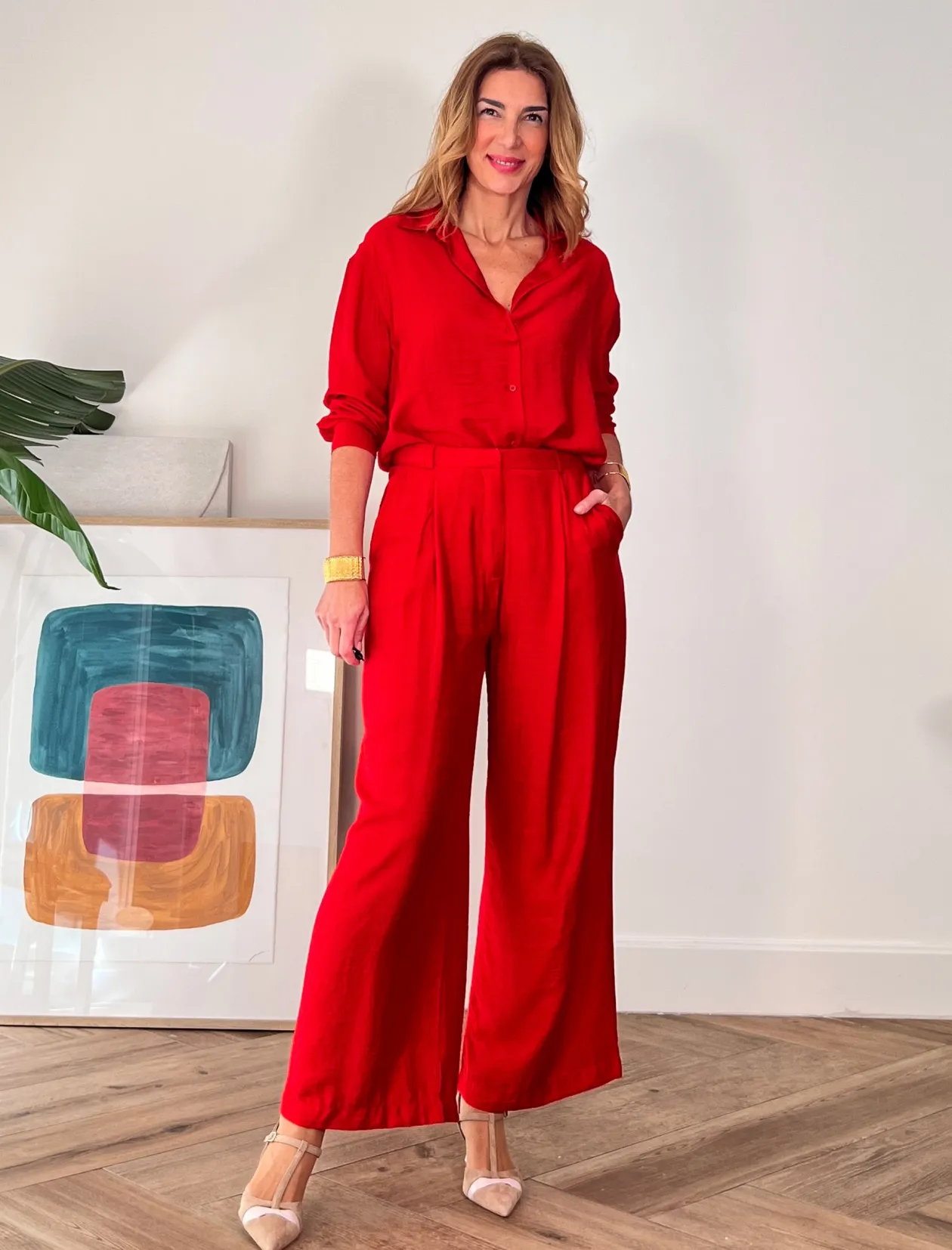 Camisa de viscosa Siloly rojo
