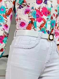 Camisa elástica floreal preciosa