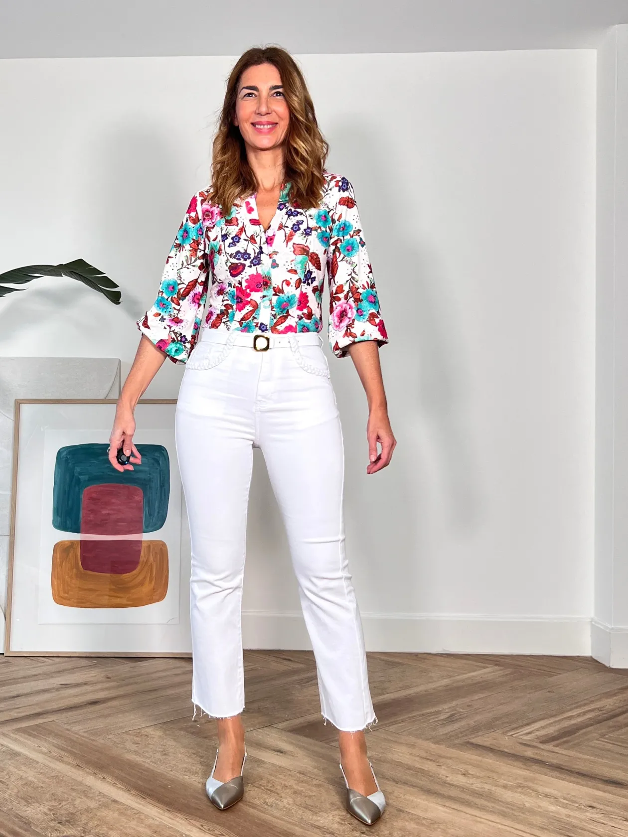 Camisa elástica floreal preciosa