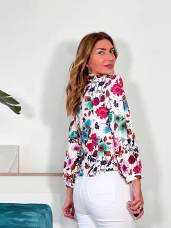 Camisa elástica floreal preciosa