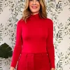 Camiseta de viscosa suave roja