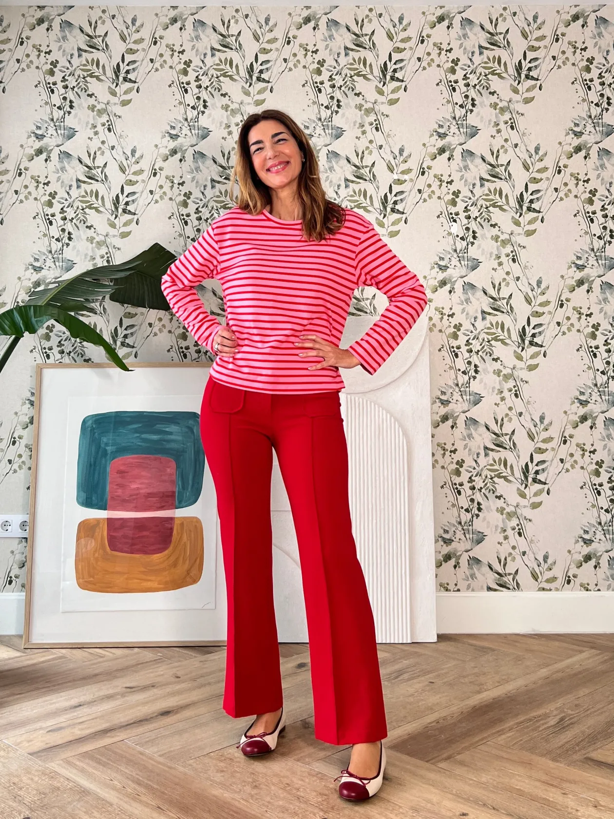 Camiseta marinera muy chic rosa