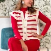 Chaleco Coco rayas rojo