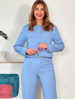 Chaqueta chic denim claro