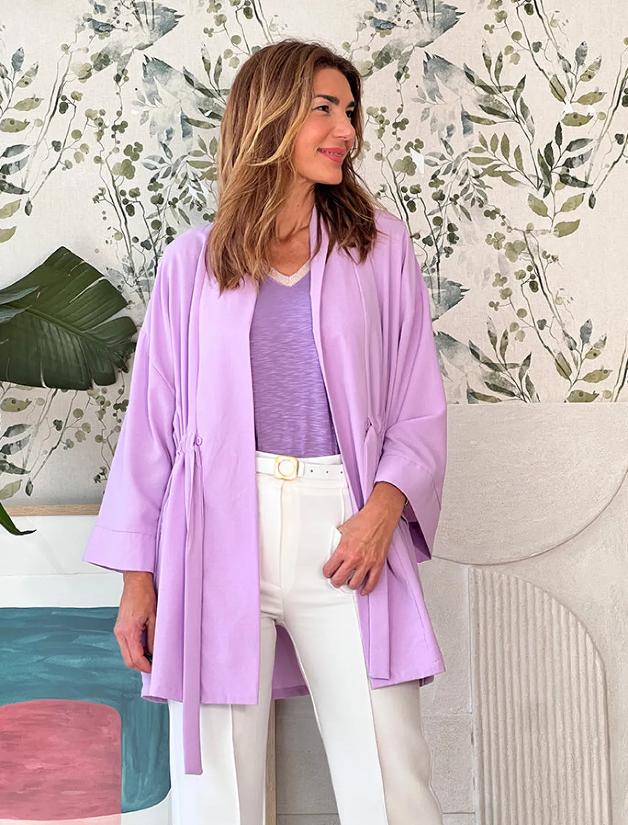 Chaqueta Kimono Muy Chic Lila