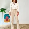 Jeans botones chic arena
