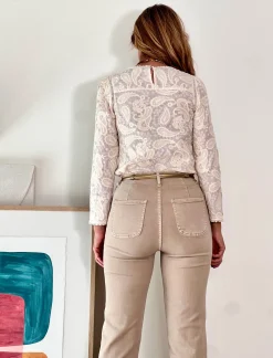 Jeans botones chic arena