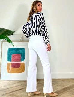 Jeans botones chic blanco