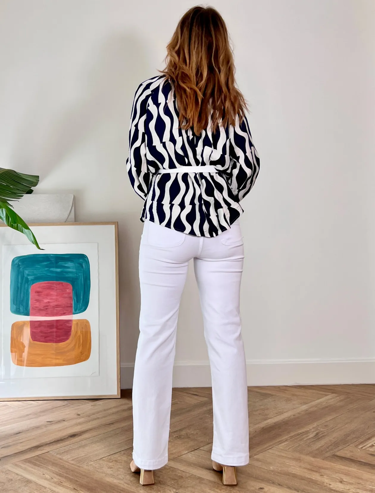 Jeans botones chic blanco