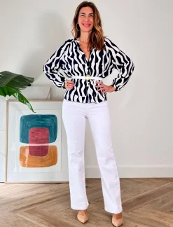 Jeans botones chic blanco