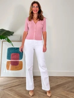 Jeans botones chic blanco