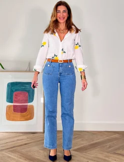 Jeans botones chic denim