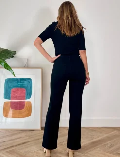 Jeans botones chic negro