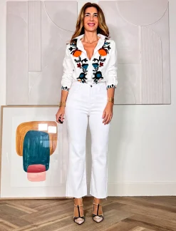 Jeans flare bonito blanco ÚLTIMA XS-M-L