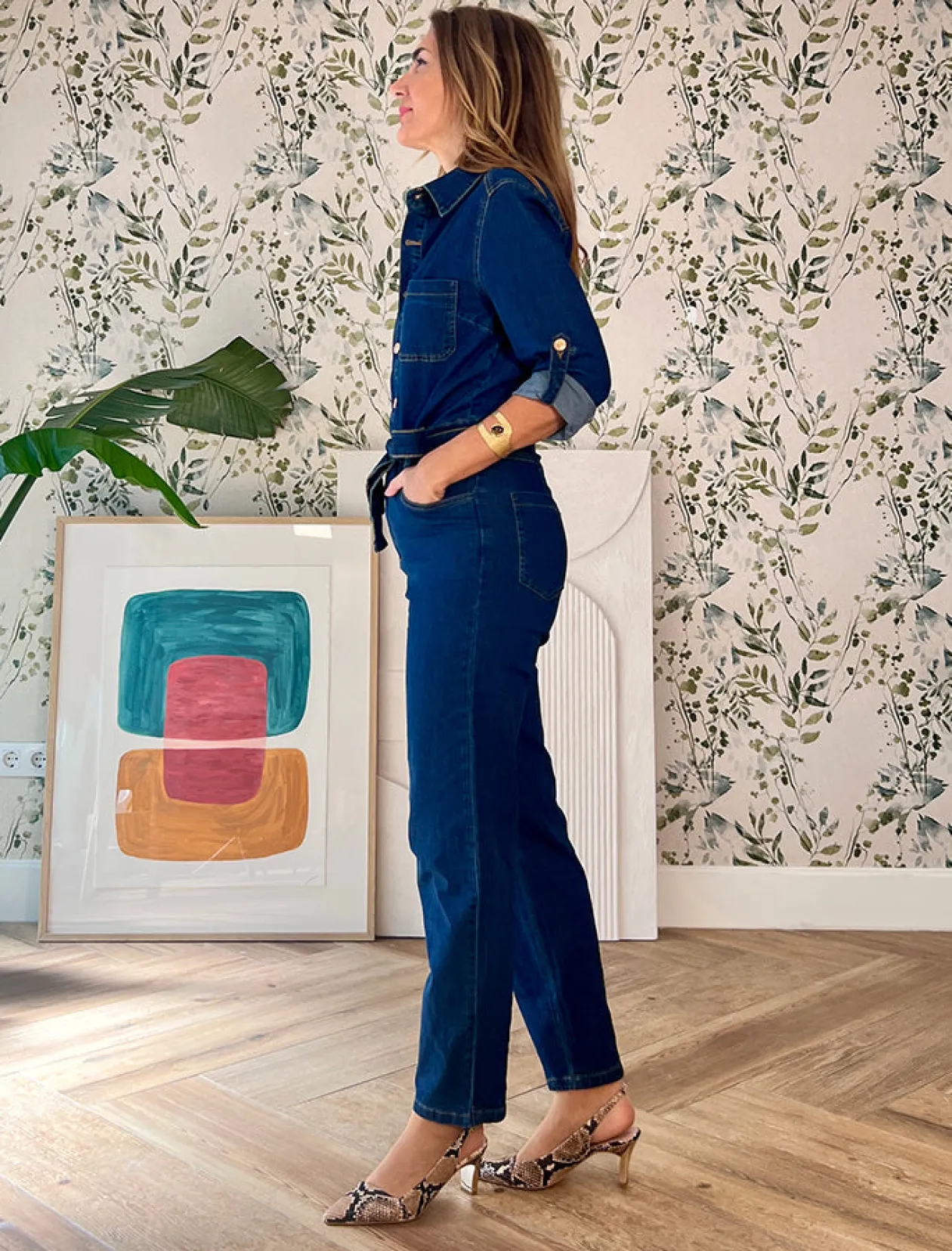 Mono denim botones