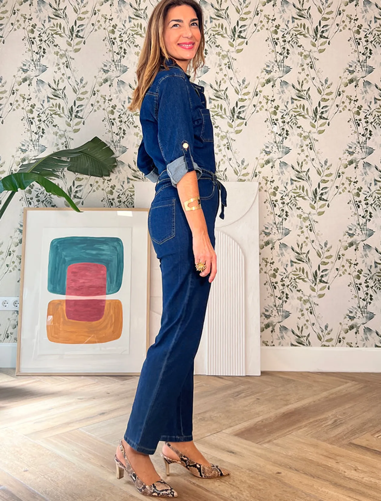 Mono denim botones