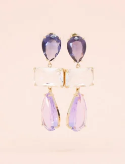 Pendientes De Circonitas Lila