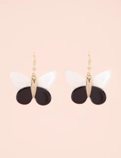PENDIENTES MARIPOSAS CHIC NEGRO/BLANCO