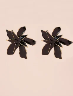 Pendientes orquídea negra