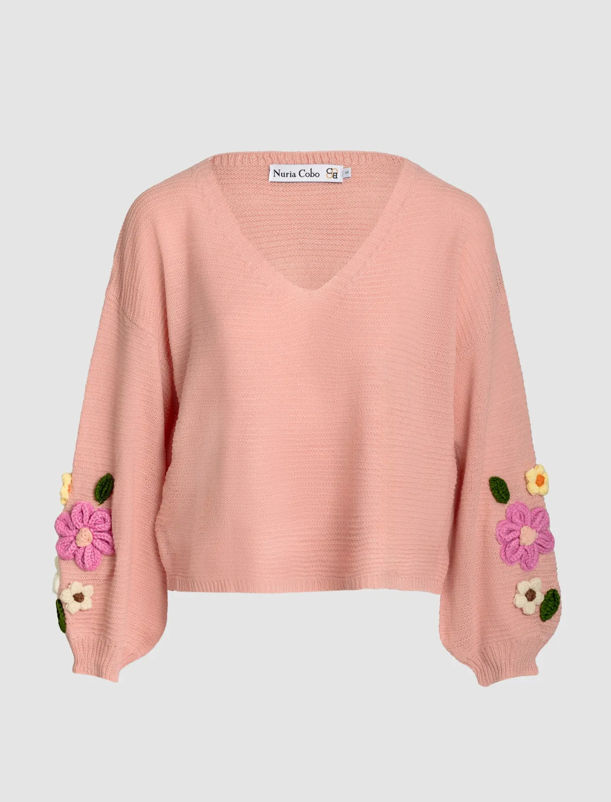 Pull bordado spring chic rosa