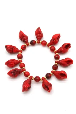 Pulsera caracolas chic coral