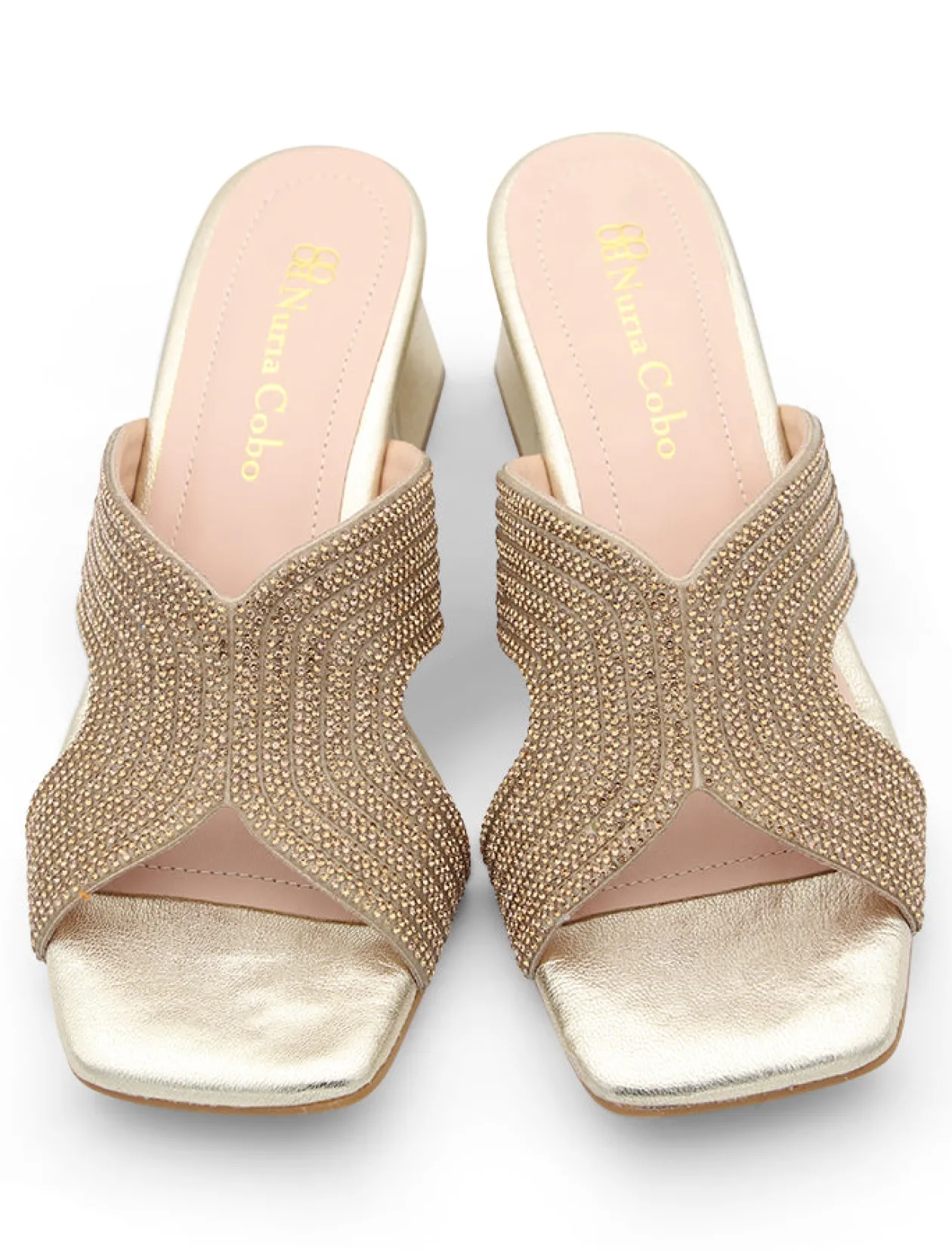 SANDALIA STRASS CHIC ORO
