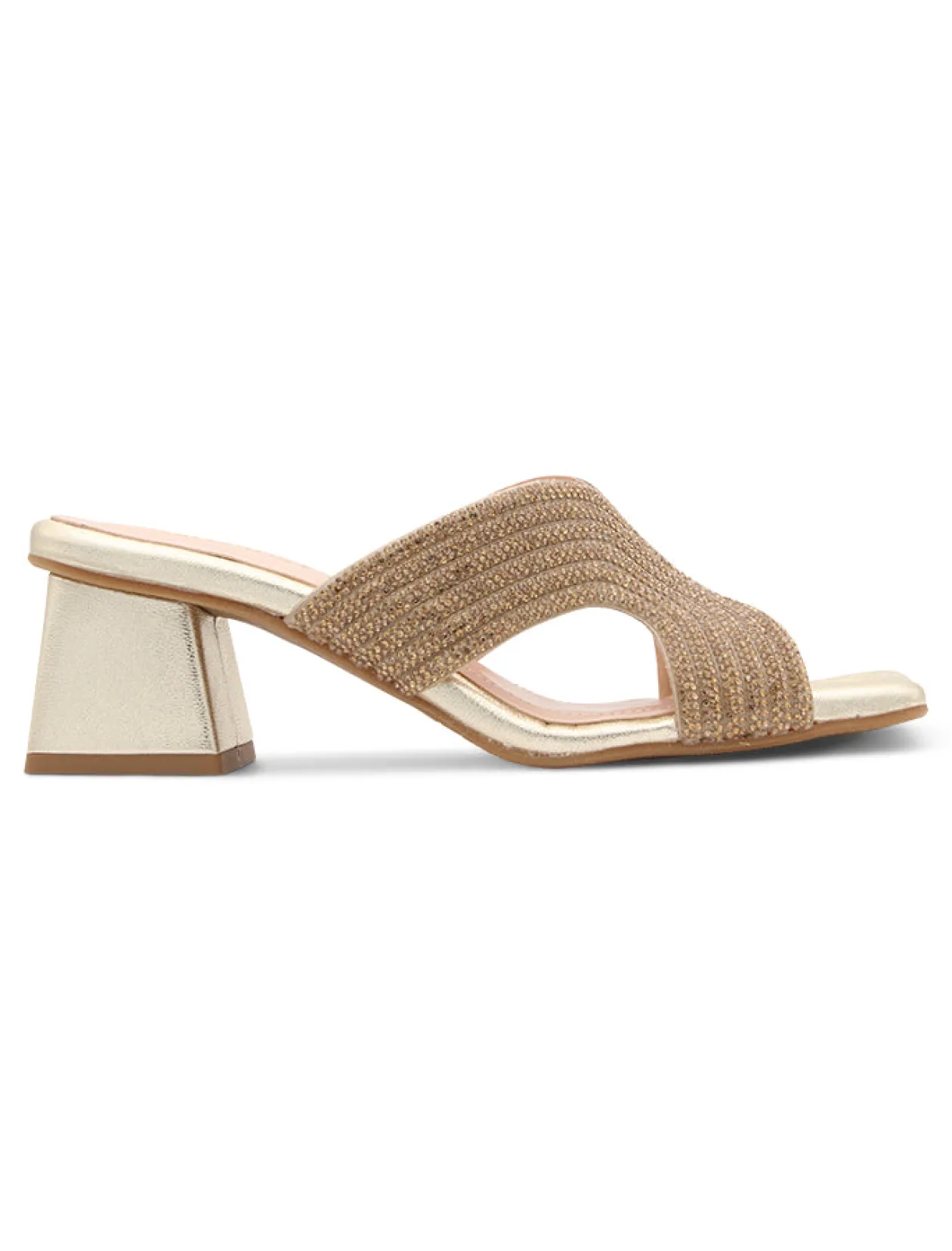 SANDALIA STRASS CHIC ORO