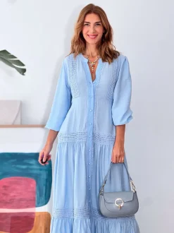 Vestido camisero bonito azul