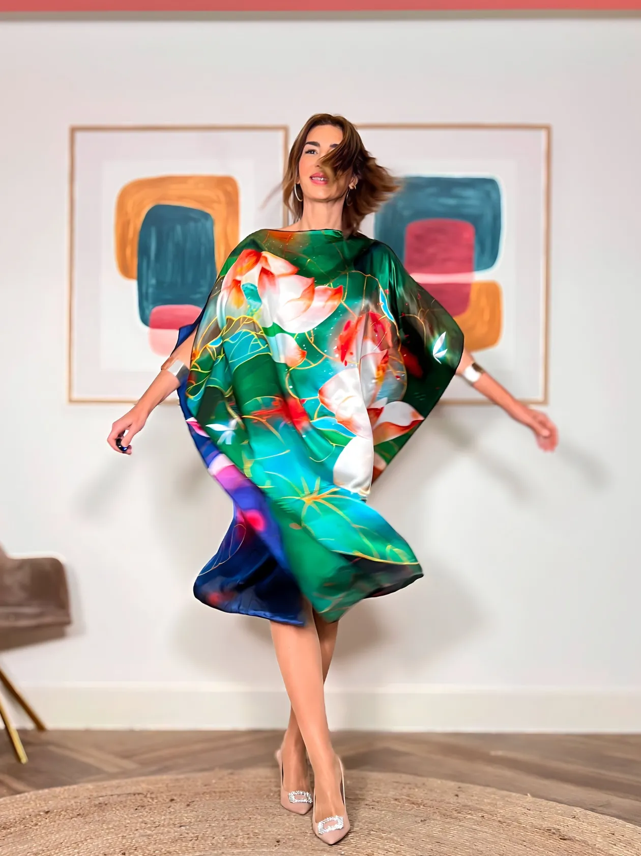 Vestido de seda Loto mágico