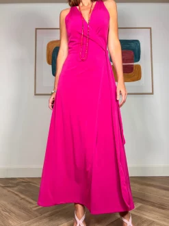 VESTIDO MUY FAVORECEDOR FUCSIA